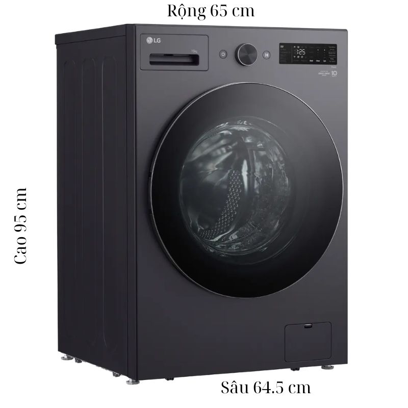 Máy Giặt LG Inverter 15 Kg F2515SNTG cửa trước 6 Kích thước máy Giặt LG Inverter 15 Kg F2515SNTG cửa trước