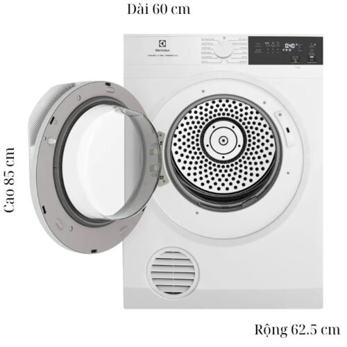 Máy Sấy Thông Hơi Electrolux 9 Kg EDV904H3WC 7 Kích thước máy Sấy Thông Hơi Electrolux 9 Kg EDV904H3WC