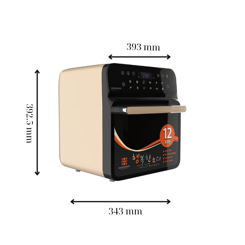 Nồi chiên không dầu Hawonkoo AFH-120 CF 6 Kích thước nồi chiên không dầu Hawonkoo AFH-120 CF